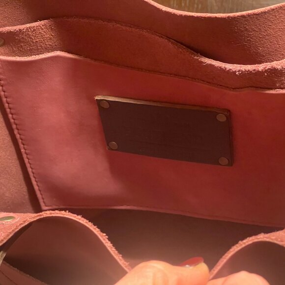 Portland Leather Tote Bag Dark Pink   Small size - Picture 6 of 7